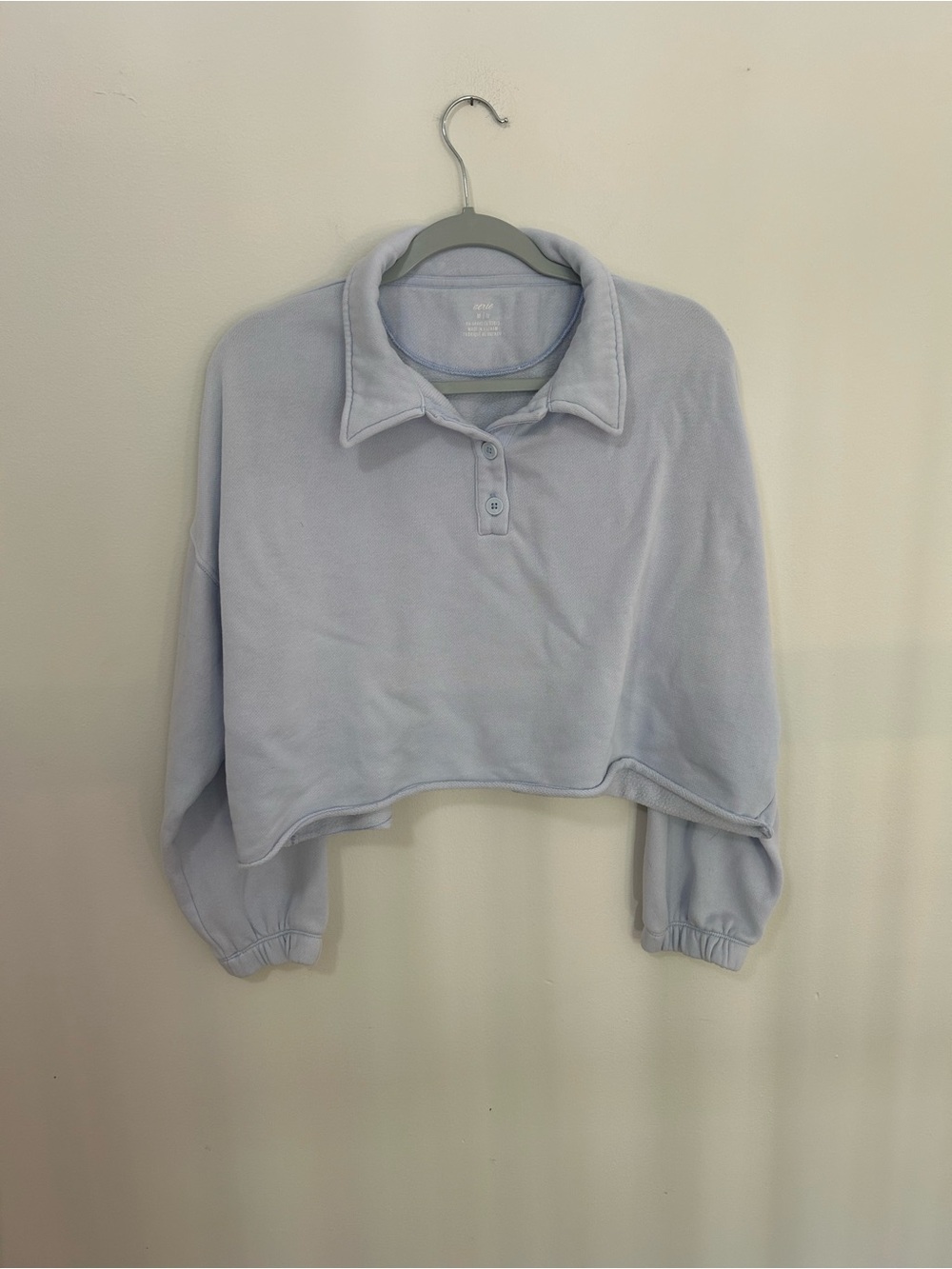 Aerie Cropped Pullover Polo - Light Lavender